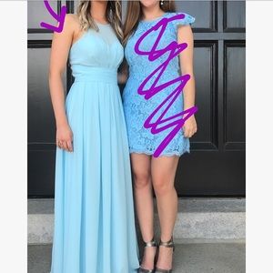 Kanali K Ice Blue High Neck Sweetheart Bridesmaids